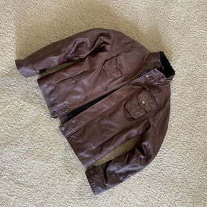 Boys Pleather Bomber Jacket